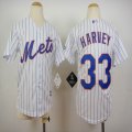 Youth New York Mets 33 Matt Harvey White Blue Strip MLB baseball jersey