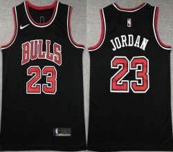 Nike Chicago Bulls #23 Michael Jordan black nba basketball jerseys -XD