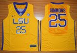 LSU Tigers Ben Simmons 25 NCAA Basketball Jersey - yellow