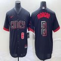 Nike Cincinnati Reds #8 Joe Morgan black majestic baseball jerseys Joint name-BD 03