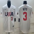 2023 World Cup #3 Mookie Betts white USA majestic baseball jerseys 05