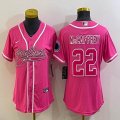 Women Nike Panthers #22 Christian McCaffrey pink baseball jerseys Joint name-BD