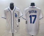 Nike Los Angeles Dodgers #17 Shohei Ohtani white MLB baseball Jersey Joint name -BD