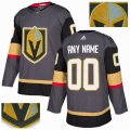 Custom Adidas Vegas Golden Knights gray hockey Jersey Champion version