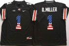 Ohio State Buckeyes Braxton Miller 1 USA flag NCAA Football Jersey - black