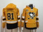 Pittsburgh Penguins #81 Phil Kessel Yellow Hockey Hooded Sweatshirt