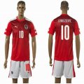 2016 Austria European Cup JUNUZOVIC #10 red white soccer jersey home