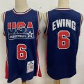 1992 United States Olympics #6 Patrick Ewing blue USA Basketball Team Jerseys