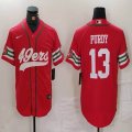 San Francisco 49ers 13# Brock Purdy red baseball jersey Joint name-BD 01