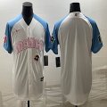 2023 World Cup Mexico blank white skyblue majestic baseball jerseys 11