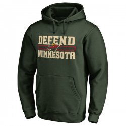 Men\'s Minnesota Wild Fanatics Branded Green Hometown Collection Defend Pullover Hoodie