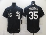 Nike Chicago White Sox 35 Frank Thomas Black Flexbase Authentic Collection Jersey-BD