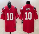 Nike Patriots #10 Drake Maye red Color Rush Limited Jersey