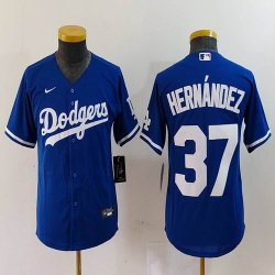 Youth Nike Los Angeles Dodgers #37 Enrique Hernandez blue majestic baseball jerseys