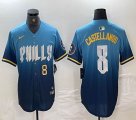 Nike Philadelphia Phillies #8 Castellanos skyblue majestaic baseball jersey city version-BD 03