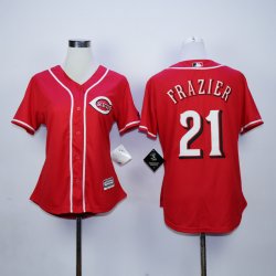 women Cincinnati Reds #21 Todd Frazier red majestic baseball jersey