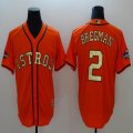 Nike Houston Astros #2 Alex Bregman orange majestic baseball jerseys with Majestic MLB World Series patch