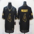 Nike Dallas Cowboys #4 Dak Prescott throwback black Salute To Service Limited Jersey-BD