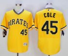 2016 Pittsburgh Pirates Gerrit Cole #45 yellow Flexbase Authentic Collection Jersey