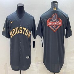 Nike Houston Astros blank gray baseball jerseys Champions -BD