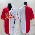 Nike Kansas City Chiefs blank white red Split baseball jerseys Joint name-BD