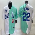 Nike Los Angeles Dodgers #22 Bad Bunny green white splits majestic baseball Jerseys-BD