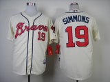 Atlanta Braves #19 Andrelton Simmons white mlb baseball jersey