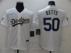 Custom Dodgers #50 Mookie Betts Nike white Dodger World Series Champions majestic baseball Jersey