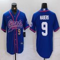 Nike New York Giants #9 Malik Nabers blue baseball jerseys Joint name-BD 02