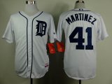 Detroit Tigers Victor Martinez #41 white throwback mlb basketball jersey