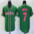 2023 World Cup Mexico #7 Julio Urias green majestic baseball jerseys 225