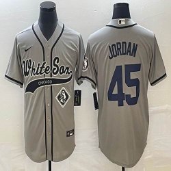 Nike Chicago White Sox #45 Michael Jordan gray MLB Baseball jerseys Joint name-BD 02