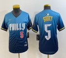 Youth Nike Philadelphia Phillies #5 Bryson Stott skyblue majestic baseball jersey city version-BD 02