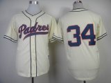 San Diego Padres 34 Rollie Fingers Throwback beige mlb jersey