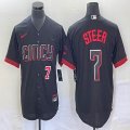 Nike Cincinnati Reds #7 Steer black majestic baseball jerseys -BD 01