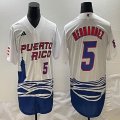 Puerto Rico Baseball #5 Enrique Hernandez White 2023 World Baseball Classic Replica Player Jersey 08