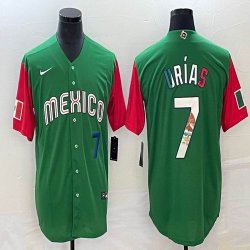 2023 World Cup Mexico #7 Julio Urias green red majestic baseball jerseys 06