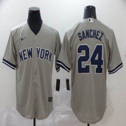 Nike New York Yankees #24 Gary Sanchez grey majestic MLB Jerseys-BD