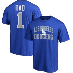 Men\'s Los Angeles Dodgers Fanatics Branded Royal 2018 Father\'s Day Number 1 Dad T-Shirt