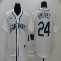 Nike Seattle Mariners 24 Ken Griffey white majestic baseball jerseys