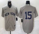 Nike New York Yankees #15 gray MLB baseball Jersey -BD