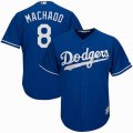 Los Angeles Dodgers #8 Manny Machado Blue majestic Baseball Jersey