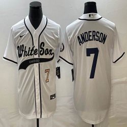 Nike Chicago White Sox #7 Tim Anderson white MLB Baseball jerseys Joint name-BD