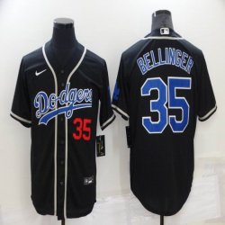 Nike Los Angeles Dodgers 35 Cody Bellinger black throwback majestic baseball jerseys