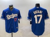 Los Angeles Dodgers #17 Shohei Ohtani Nike blue gold majestic baseball Jersey-BD