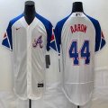 Nike Atlanta Braves #44 Hank Aaron white blue Flexbase Authentic Collection Jersey-BD 02