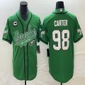 Nike Philadelphia Eagles #98 Jalen Carter Green baseball jerseys Joint name C patch BD 01