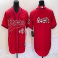 Nike Atlanta Braves blank red majestic baseball MLB Jerseys Joint name -BD 02