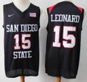 San Diego State University #15 Kawhi Leonard black ncaa basketball jersey