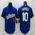 New Nike Los Angeles Dodgers #10 Justin Turner blue majestic baseball jersey